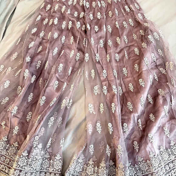 SOLD!!! Boutique Lilac Mauve & Silver Layered Sharara 3 Piece Set (Size 38) - Picture 5 of 10